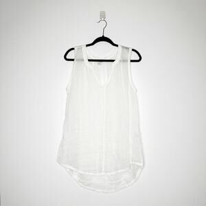 Sundance Linen Sleeveless Blouse Women's White Size Medium